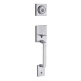 Kwikset 687AMDLIP-15S.STRKP Amador Single Cylinder Exterior Handleset SmartKey with 6AL Latch and STRKP Strike Pack which includes Square Corner; Round Corner and 5303 Round Corner Full Lip Strikes Satin Nickel