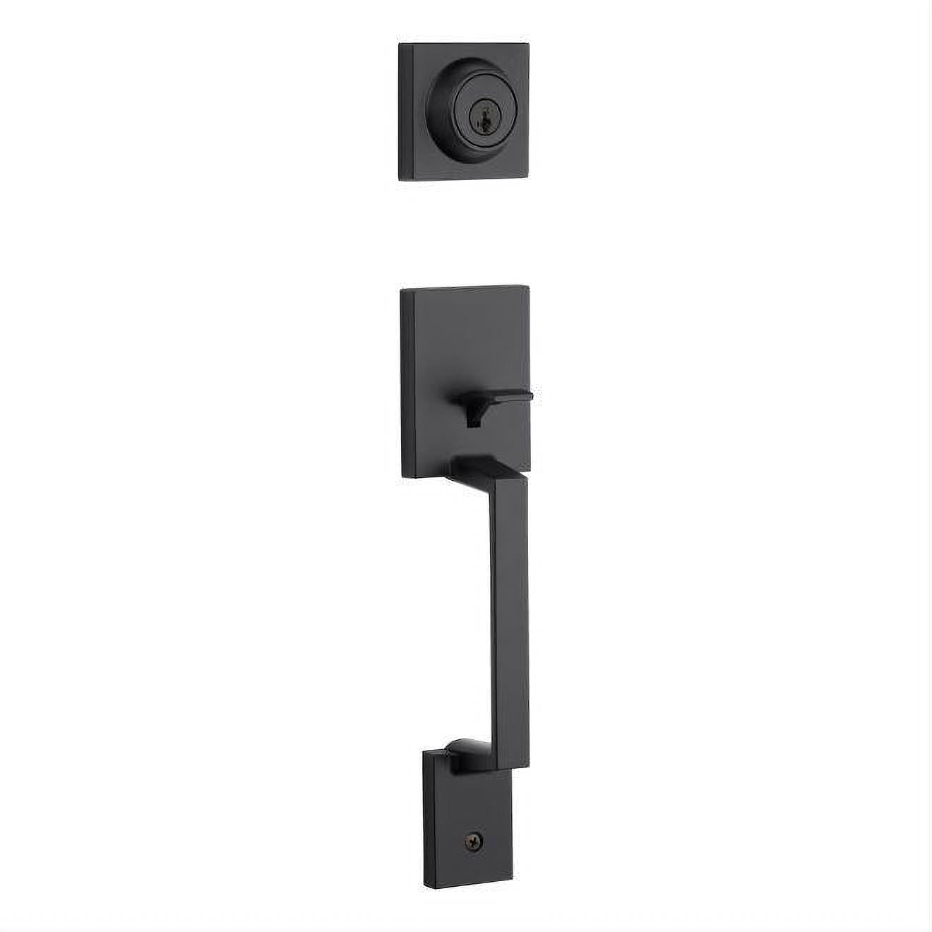 Kwikset 687AMDLIP-26DS.STRKP Amador Single Cylinder Exterior Handleset SmartKey with 6AL Latch and STRKP Strike Pack which includes Square Corner; Round Corner and 5303 Round Corner Full Lip Strikes Satin Chrome