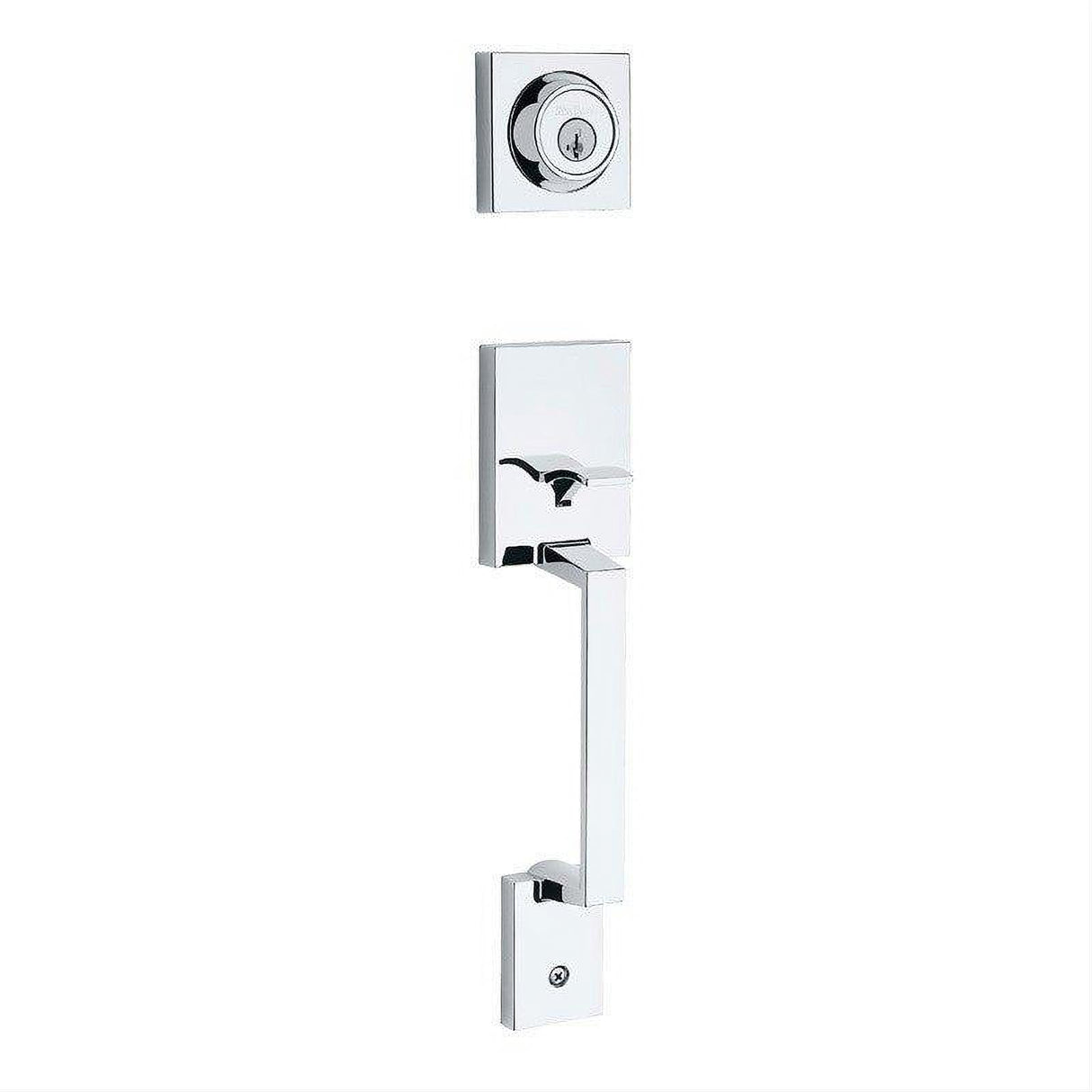 Kwikset 687AMDLIP-514S.STRKP Amador Single Cylinder Exterior Handleset SmartKey with 6AL Latch and STRKP Strike Pack which includes Square Corner; Round Corner and 5303 Round Corner Full Lip Strikes Matte Black