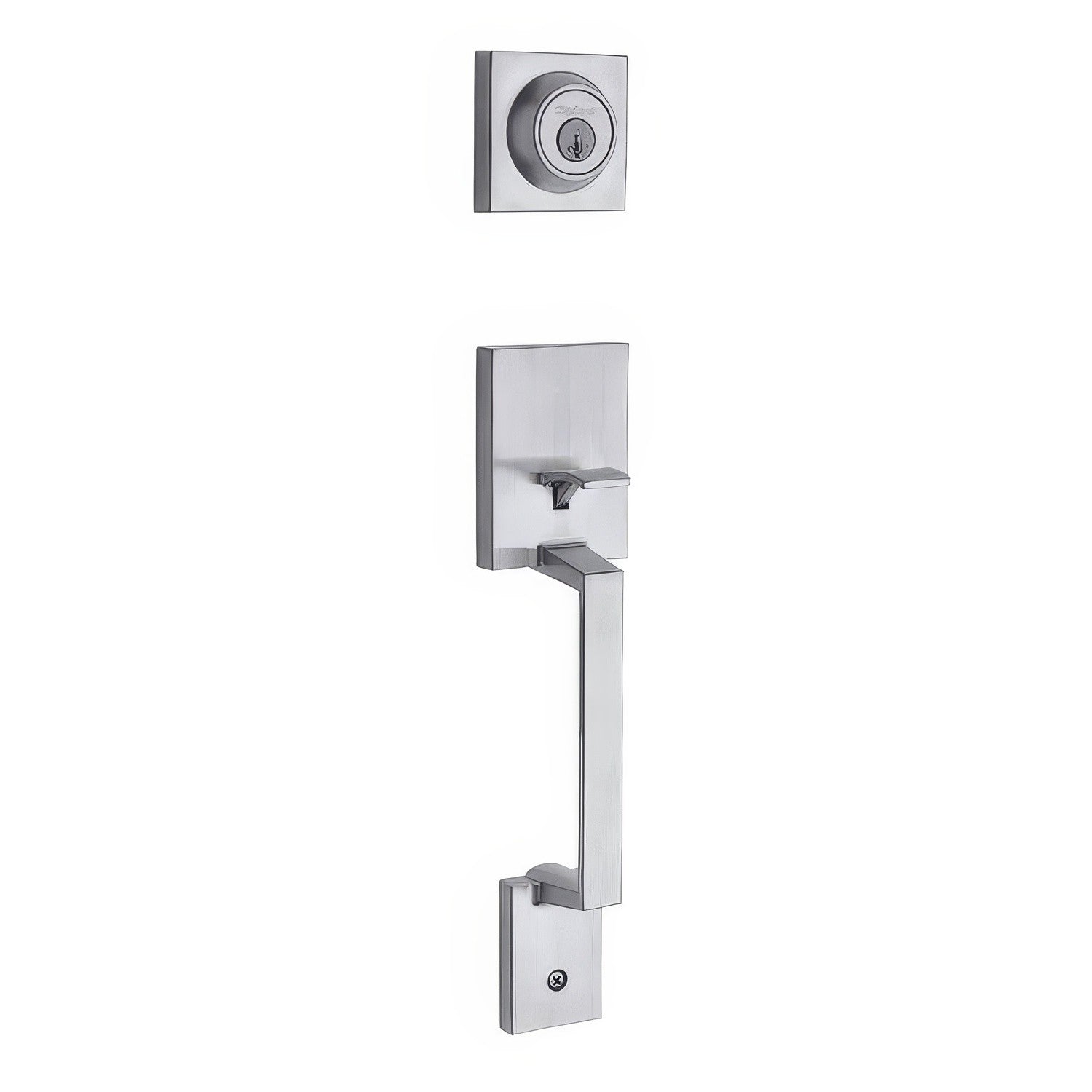 Kwikset 687AMDLIP Amador Single Cylinder Exterior Handleset SmartKey with 6AL Latch and STRKP Strike Pack which includes Square Corner; Round Corner and 5303 Round Corner Full Lip Strikes