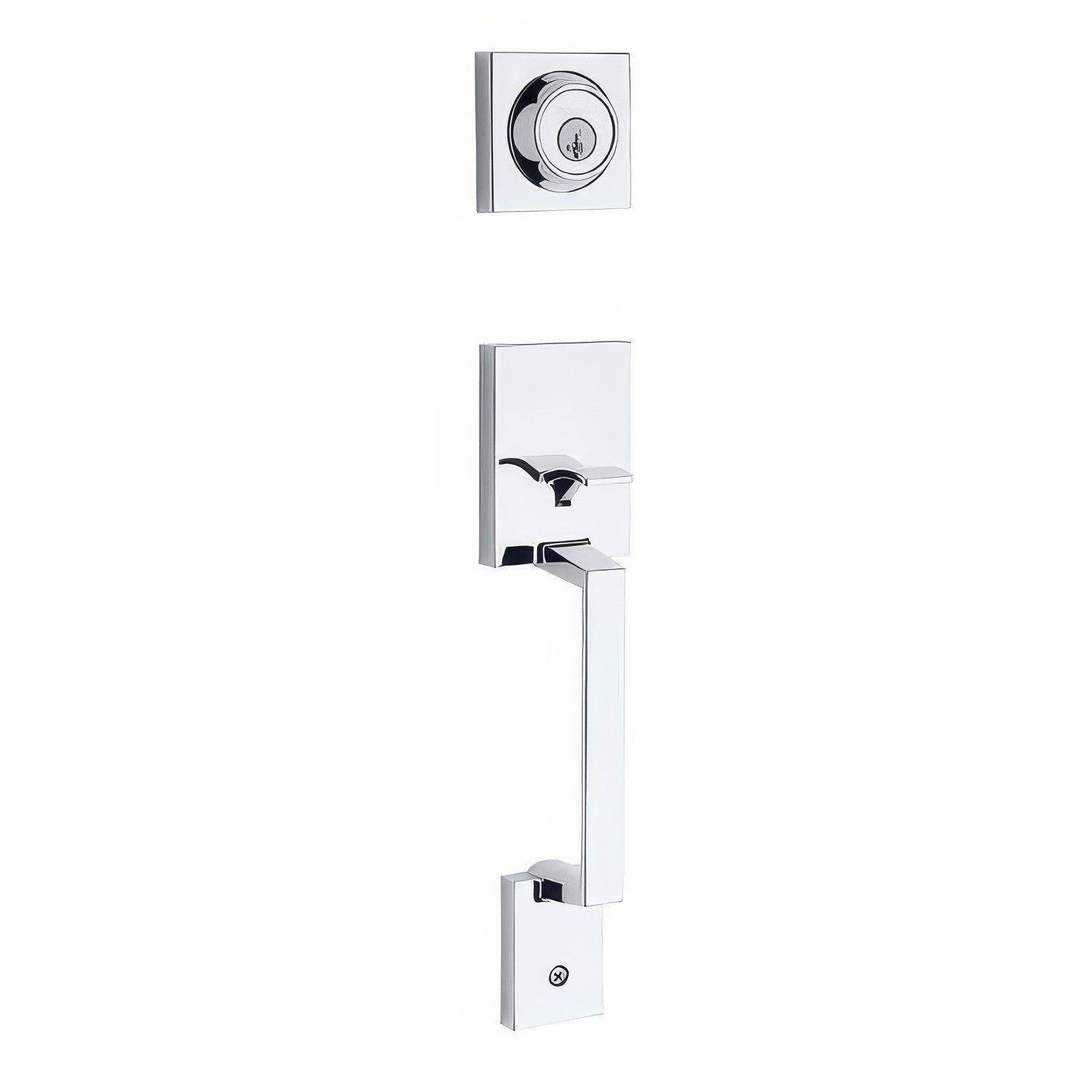 Kwikset 687AMDLIP Amador Single Cylinder Exterior Handleset SmartKey with 6AL Latch and STRKP Strike Pack which includes Square Corner; Round Corner and 5303 Round Corner Full Lip Strikes