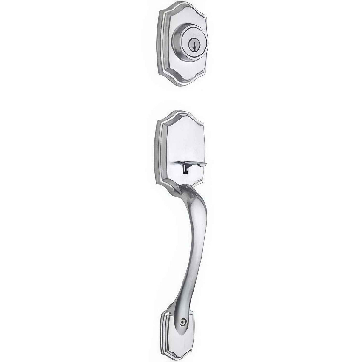 Kwikset 687BWLIP-11P Belleview Single Cylinder Exterior Handleset SmartKey with 6AL Latch and STRKP Strike Pack which includes Square Corner; Round Corner and 5303 Round Corner Full Lip Strikes Venetian Bronze