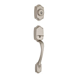 Kwikset 687BWLIP-5 Belleview Single Cylinder Exterior Handleset SmartKey with 6AL Latch and STRKP Strike Pack which includes Square Corner; Round Corner and 5303 Round Corner Full Lip Strikes Antique Brass