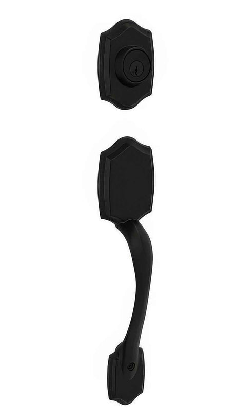 Kwikset 687BWLIP-514S.DS Belleview Single Cylinder Handleset - Matte Black