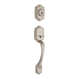 Kwikset 687BWLIP Belleview Single Cylinder Exterior Handleset SmartKey with 6AL Latch and STRKP Strike Pack which includes Square Corner; Round Corner and 5303 Round Corner Full Lip Strikes