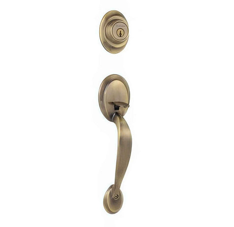 Kwikset 687DALIP-5S.DS antique brass single cylinder handleset