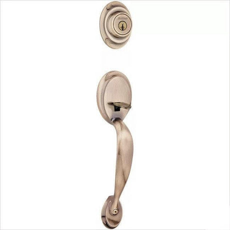 Kwikset 687DALIP-11PS.STRKP Dakota Single Cylinder Exterior Handleset SmartKey with 6AL Latch and STRKP Strike Pack which includes Square Corner; Round Corner and 5303 Round Corner Full Lip Strikes Venetian Bronze