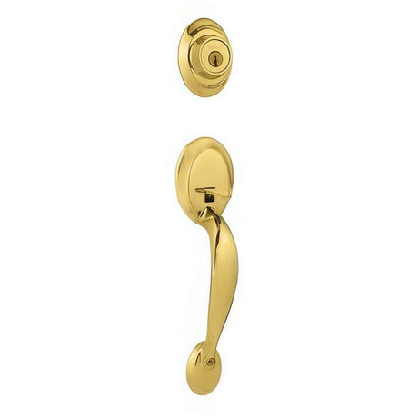 Kwikset 687DALIP-3S Dakota Single Cylinder Handleset - Polished Brass