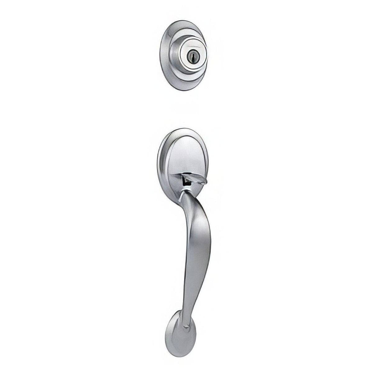 Kwikset 687DALIP-514S.STRKP Dakota Single Cylinder Exterior Handleset SmartKey with 6AL Latch and STRKP Strike Pack which includes Square Corner; Round Corner and 5303 Round Corner Full Lip Strikes Matte Black