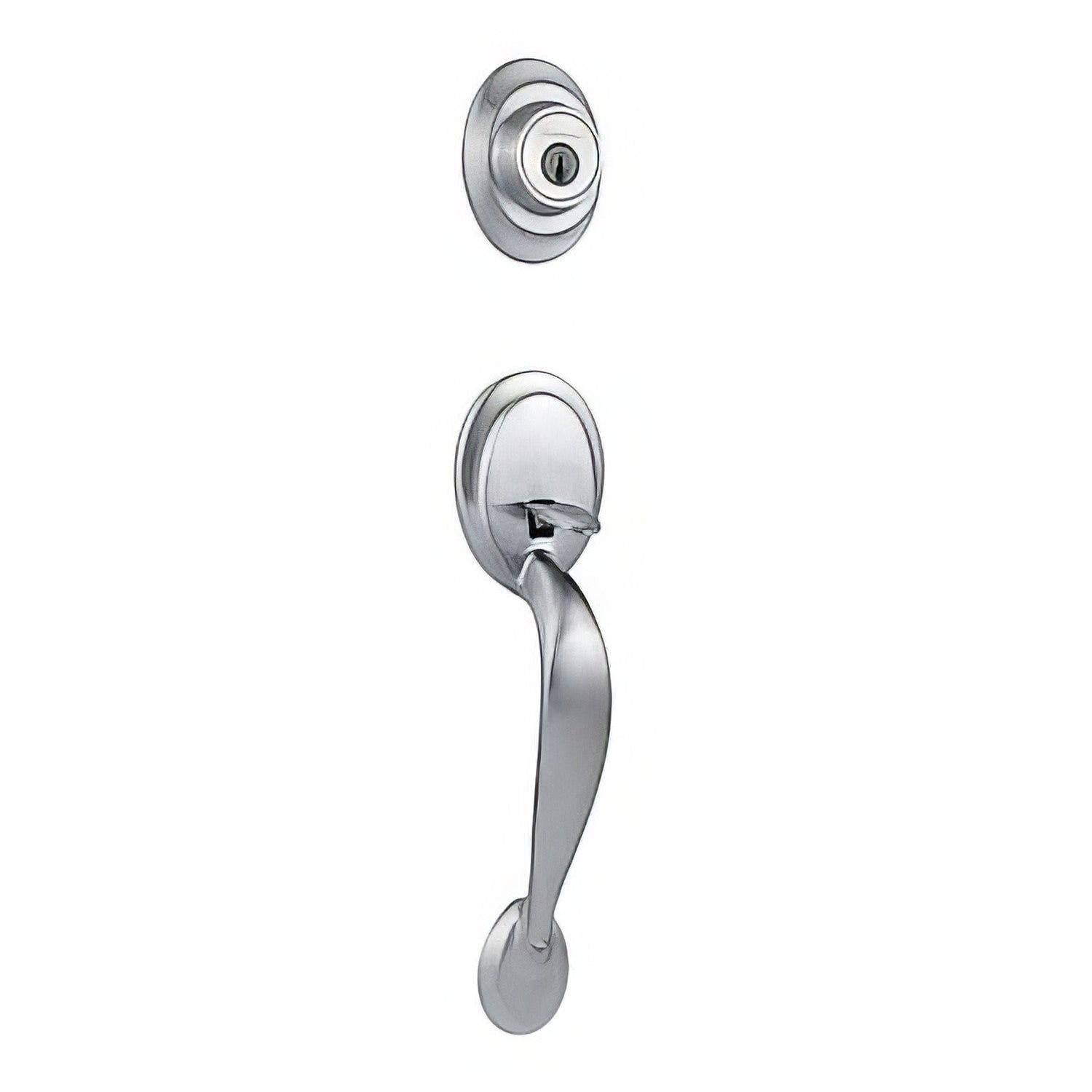 Kwikset 687DALIP-514S.STRKP Dakota Single Cylinder Exterior Handleset SmartKey with 6AL Latch and STRKP Strike Pack which includes Square Corner; Round Corner and 5303 Round Corner Full Lip Strikes Matte Black