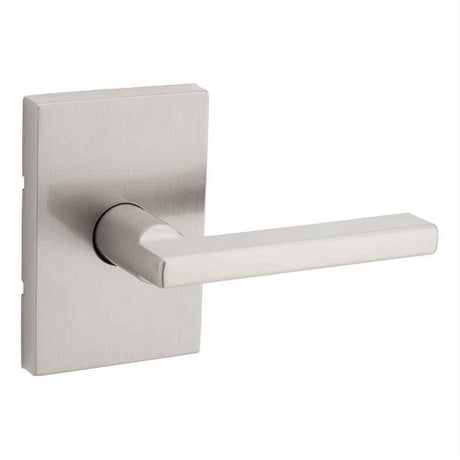 Kwikset 720HFLRCT-15 Halifax Lever with Rectangular Rose Passage Door Lock and RCS Strike Satin Nickel