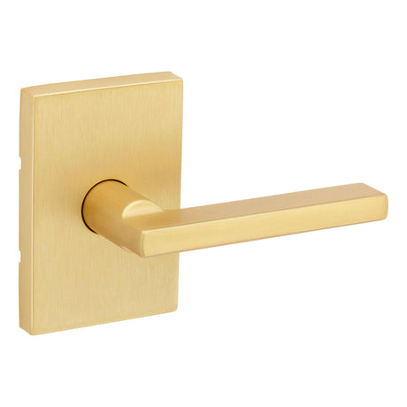 Kwikset 720HFLRCT-4 Halifax Lever with Rectangular Rose Passage Door Lock and RCS Strike Satin Brass