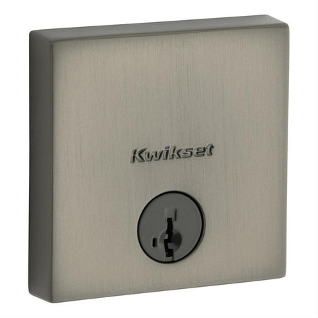 Kwikset 720HFLRDT-18G Halifax Lever with Round Rose Passage Door Lock and RCS Strike Gunmetal