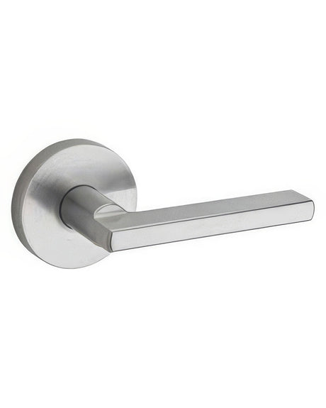 Kwikset 720HFLRDT-26D Halifax Lever with Round Rose Passage Door Lock and RCS Strike Satin Chrome