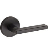 Kwikset 720HFLRDT-514 Halifax Lever with Round Rose Passage Door Lock and RCS Strike Matte Black