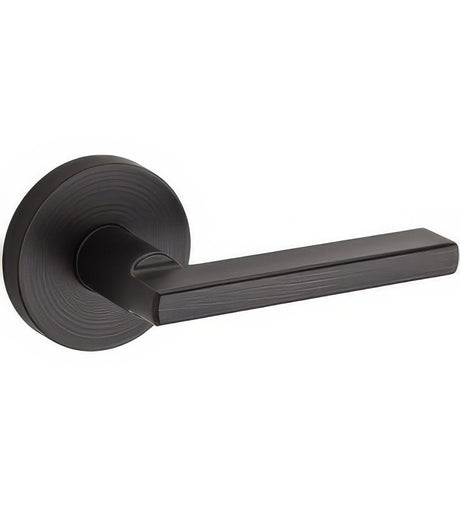 Kwikset 720HFLRDT-514 Halifax Lever with Round Rose Passage Door Lock and RCS Strike Matte Black