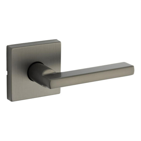 Kwikset 720HFLSQT-18G Halifax Lever with Square Rose Passage Door Lock and RCS Strike Gunmetal