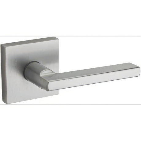Kwikset 720HFLSQT-26D Halifax Lever with Square Rose Passage Door Lock and RCS Strike Satin Chrome