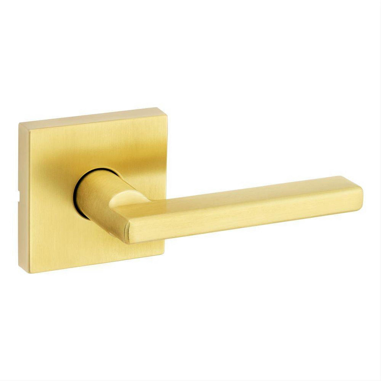 Kwikset 720HFLSQT-4 Halifax Lever with Square Rose Passage Door Lock and RCS Strike Satin Brass