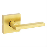 Kwikset 720HFLSQT-4 Halifax Lever with Square Rose Passage Door Lock and RCS Strike Satin Brass