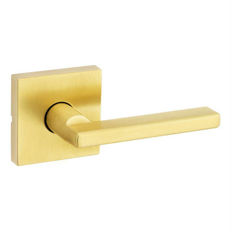 Kwikset 720HFLSQT-4 Halifax Lever with Square Rose Passage Door Lock and RCS Strike Satin Brass