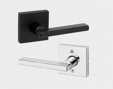 Kwikset 720HFLSQT Halifax Lever in Matte Black by Bright Chrome