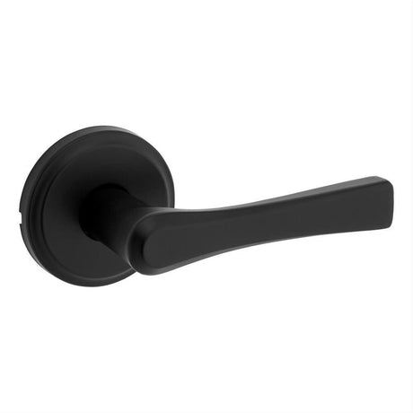 Kwikset 720KAL-514 Katella Lever Passage Door Lock and RCS Strike Matte Black