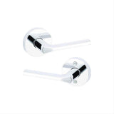 Kwikset 720LSLRDT-26 Lisbon Lever with Round Rose Passage Door Lock and RCS Strike Bright Chrome