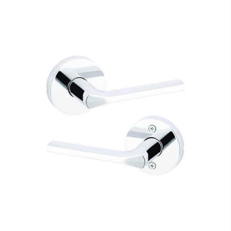 Kwikset 720LSLRDT-26 Lisbon Lever with Round Rose Passage Door Lock and RCS Strike Bright Chrome