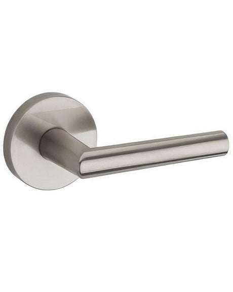 Kwikset 720MILRDT-15 Milan Passage Door Lever with Round Rosette Satin Nickel