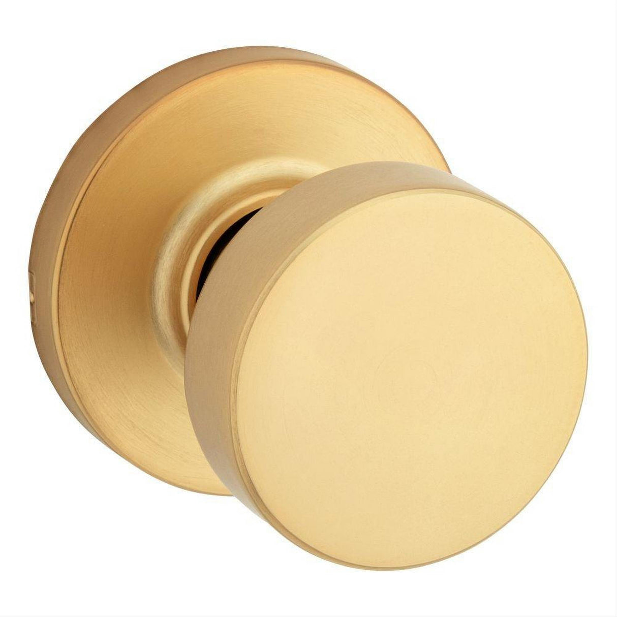 Kwikset 720PSKRDT-4 Pismo Knob with Round Rose Passage Lock - Satin Brass