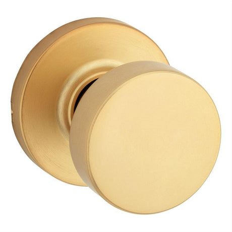 Kwikset 720PSKRDT-4 Pismo Knob with Round Rose Passage Lock - Satin Brass