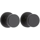 Kwikset 720PSKRDT-514 Pismo Knob with Round Rose Passage Lock - Matte Black
