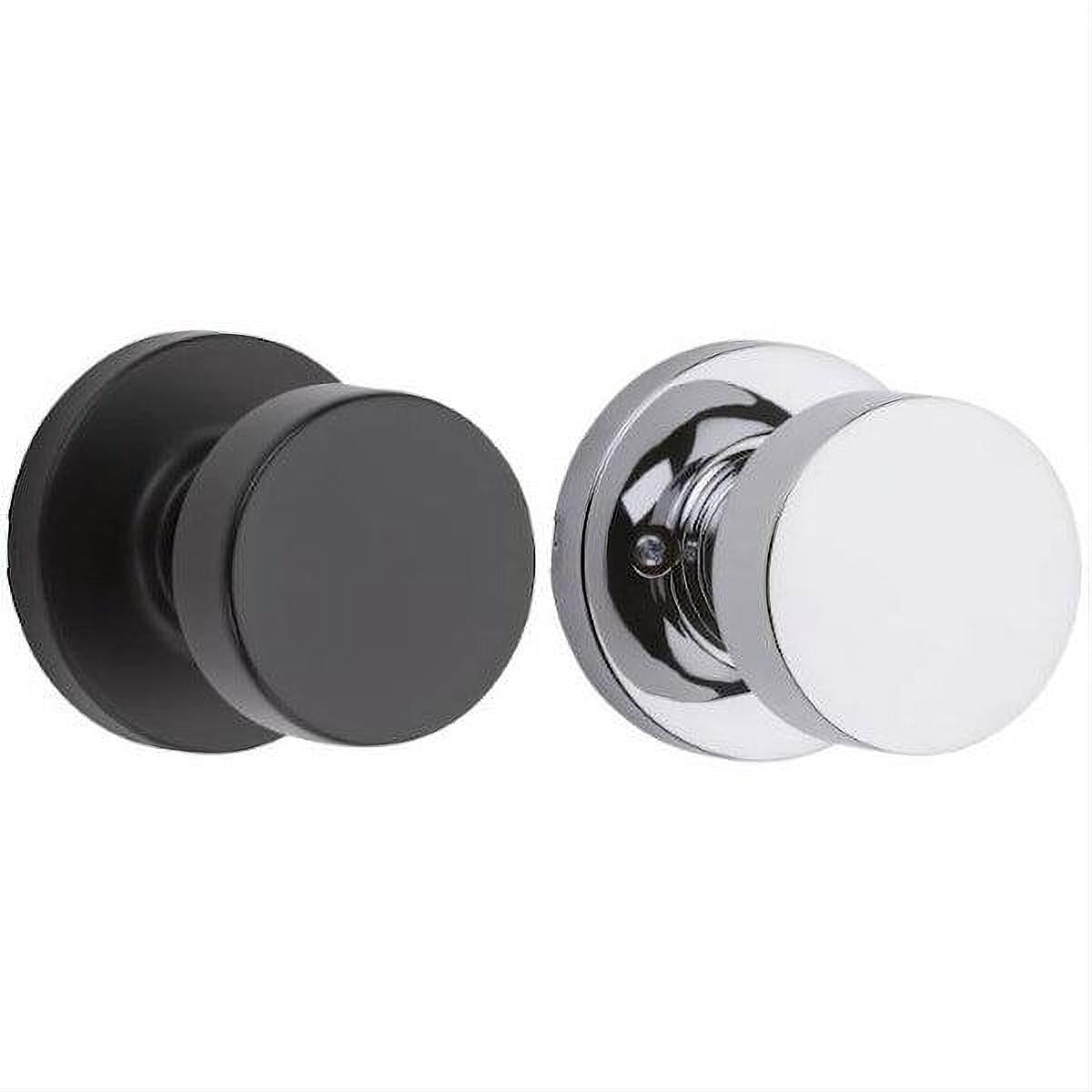 Kwikset 720PSKRDT-514X26 Pismo Knob with Round Rose Passage Lock - Matte Black / Bright Chrome