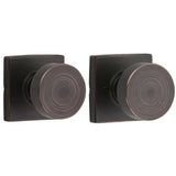 Kwikset 720PSKSQT-11P Pismo Knob with Square Rose Passage Lock and RCS Strike Venetian Bronze