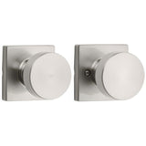 Kwikset 720PSKSQT-15 Pismo Knob with Square Rose Passage Lock and RCS Strike Satin Nickel