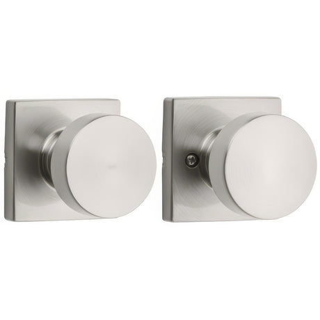 Kwikset 720PSKSQT-15 Pismo Knob with Square Rose Passage Lock and RCS Strike Satin Nickel