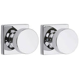 Kwikset 720PSKSQT-26 Pismo Knob with Square Rose Passage Lock and RCS Strike Bright Chrome