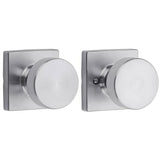 Kwikset 720PSKSQT-26D Pismo Knob with Square Rose Passage Lock and RCS Strike Satin Chrome