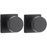 Kwikset 720PSKSQT-514 Pismo Knob with Square Rose Passage Lock and RCS Strike Matte Black