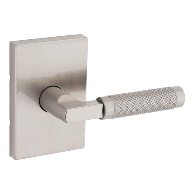 Kwikset 720PVLRCT-15 Prava Lever with Rectangular Rose Passage Door Lock with 6AL Latch and RCS Strike Satin Nickel