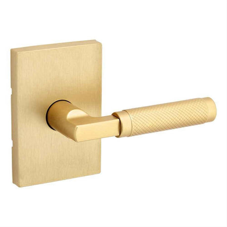 Kwikset 720PVLRCT-4 Prava Lever with Rectangular Rose Passage Door Lock and RCS Strike Satin Brass