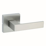 Kwikset 720SALSQT-15 Singapore Lever with Square Rose Passage Door Lock and RCS Strike Satin Nickel