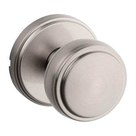 Kwikset 720SOK-15 Sora Knob with Traditional Round Rose Passage Door Lock and RCS Strike Satin Nickel