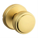 Kwikset 720SOK-4 Sora Knob with Traditional Round Rose Passage Door Lock and RCS Strike Satin Brass