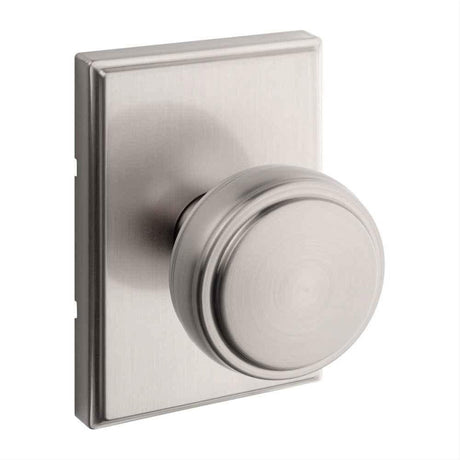 Kwikset 720SOKTRCT-15 Sora Knob with Traditional Rectangular Rose Passage Door Lock and RCS Strike Satin Nickel