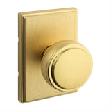 Kwikset 720SOKTRCT-4 Sora Knob with Traditional Rectangular Rose Passage Door Lock and RCS Strike Satin Brass