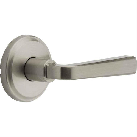 Kwikset 720TDLTRCT-15 Trafford Lever with Traditional Rectangle Rose Passage Door Lock and RCS Strike Satin Nickel