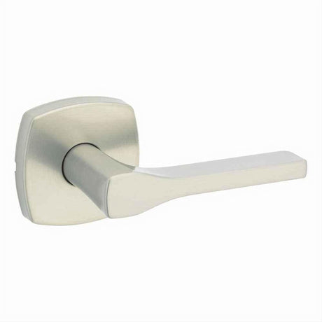 Kwikset 720TPLMDT-15 Tripoli Lever with Midtown Rose Passage Door Lock and RCS Strike Satin Nickel