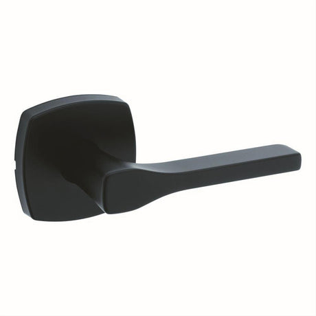 Kwikset 720TPLMDT-514 Tripoli Lever with Midtown Rose Passage Door Lock and RCS Strike Matte Black